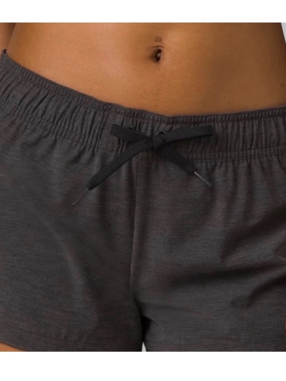 Prana Women's Charcoal Elastic Waist Athletic Shorts